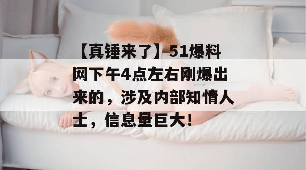 【真锤来了】51爆料网下午4点左右刚爆出来的，涉及内部知情人士，信息量巨大！